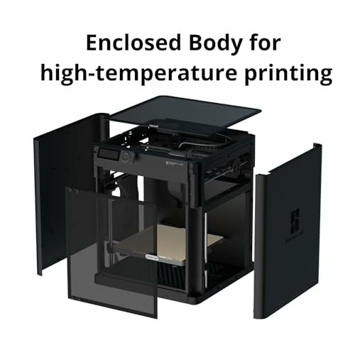 3D printer with enclosed body for high-temperature printing