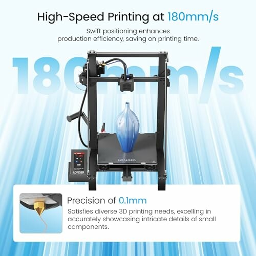 The Longer LK5 Pro 3D printer's high-speed printing capability ensures efficient printing and impressive results.