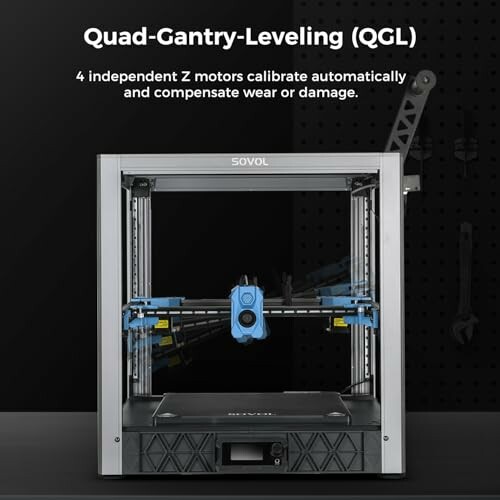 3D printer with Quad-Gantry-Leveling feature and 4 independent Z motors.