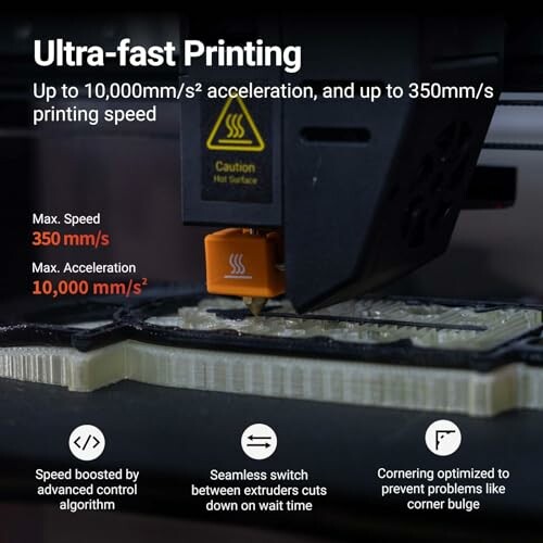 3D printer with ultra-fast printing features highlighted.