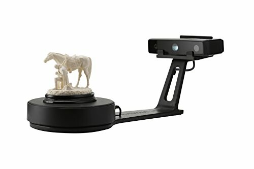 A 3D scanner capturing a horse figurine.
