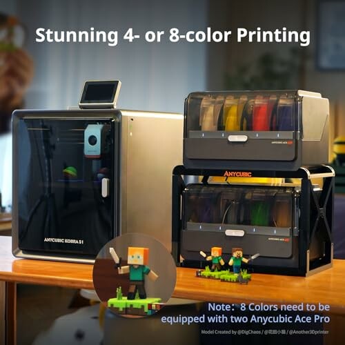 Anycubic 3D printer setup with 4- or 8-color printing capability.