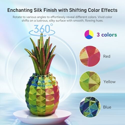 Colorful geometric pineapple with silk finish and shifting effects.