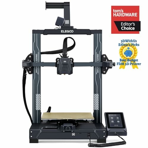 Elegoo 3D printer with awards displayed