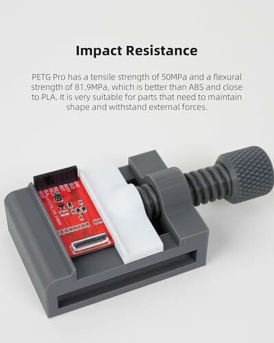 Device demonstrating impact resistance with PETG Pro material.