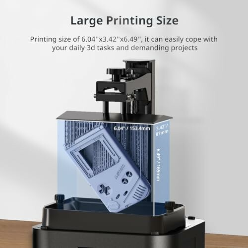 3D printer with large printing size dimensions.