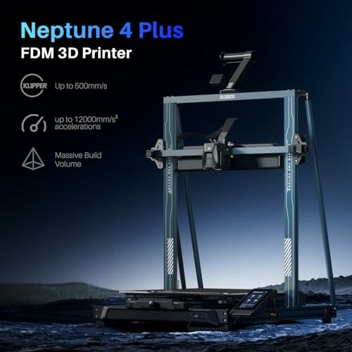 Neptune 4 Plus FDM 3D Printer with features highlighted, showcasing its impressive build quality and design.