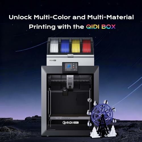 QIDI BOX 3D printer with multi-color and multi-material printing capability.